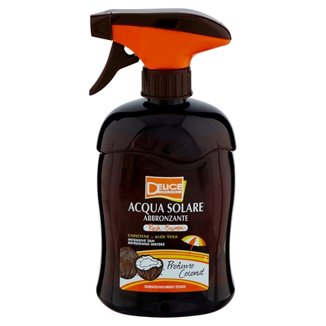 Delice Solaire Acqua Solare Abbronzante Carotene + Aloe Vera Profumo Coconut 500 ml